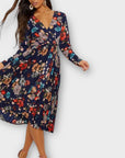 Pretty Little Thing Pleated Floral Midi Dress - 10