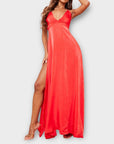 Pretty Little Thing Split Strappy Back Maxi Dress - 10