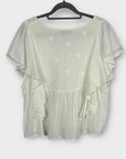 Rachel Roy Embroidered Ruffle Top - 18 (XL)