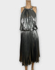 Red & Royal Halter Neck Pleated Dress - 12