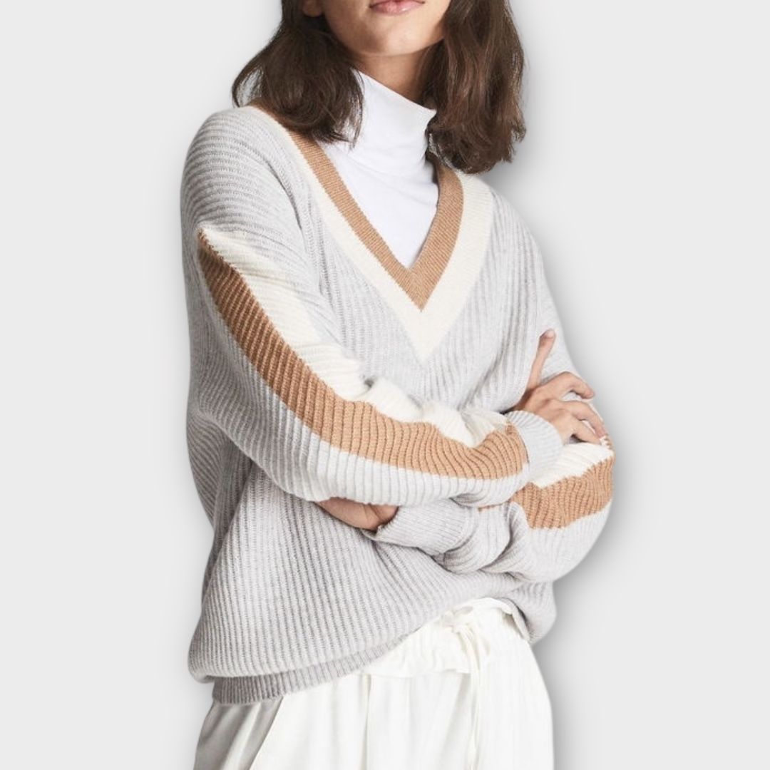 Reiss Cora V-Neck Wool Blend Knit Jumper - 10 (S)