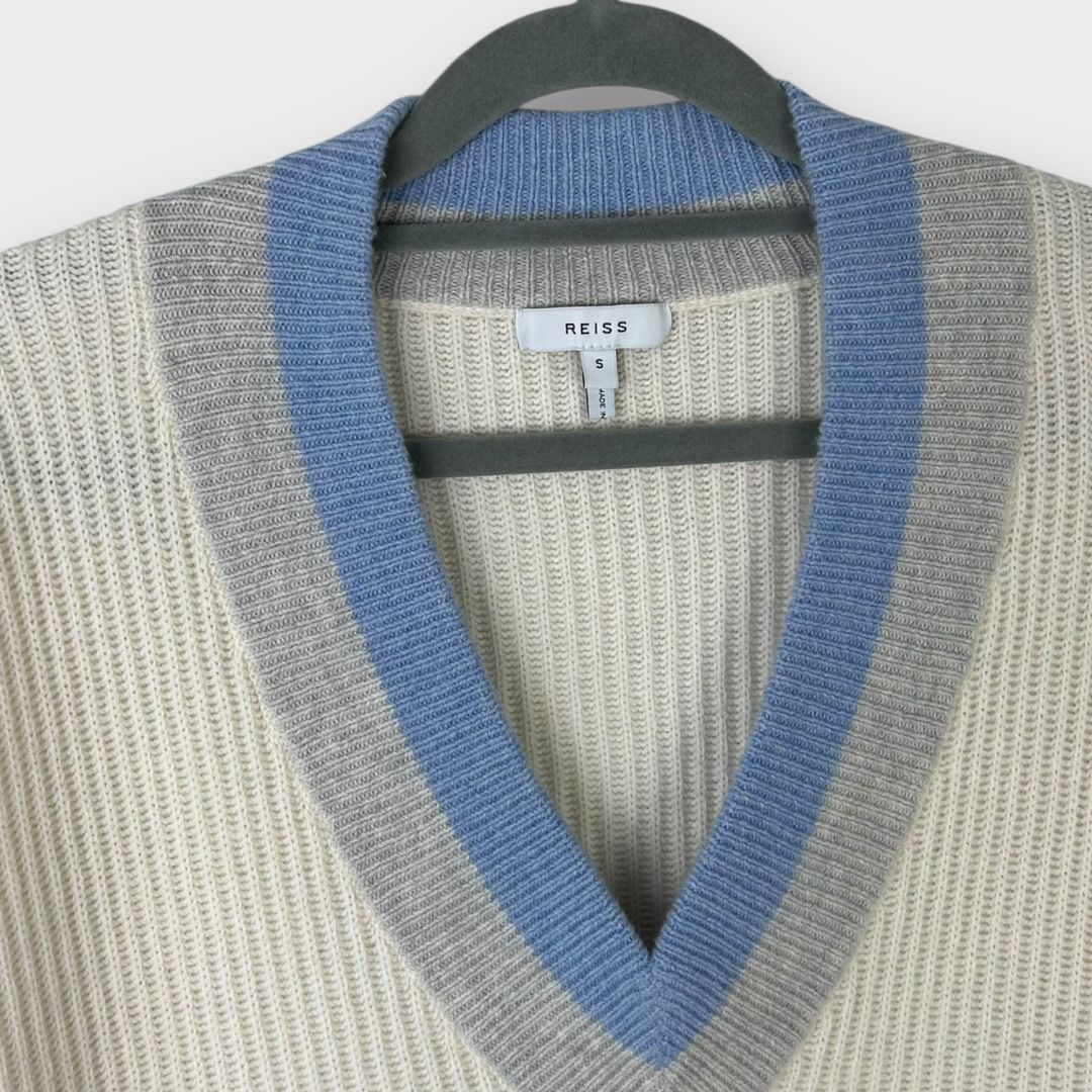 Reiss Cora V-Neck Wool Blend Knit Jumper - 10 (S)