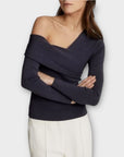 Reiss Eliah Knitted Asymmetric Top - S