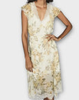 Reiss Floral Lace Trim Dress - 10