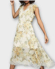 Reiss Floral Lace Trim Dress - 10