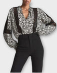 Reiss Florence Floral Lace Detail Blouse - 10