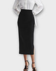 Reiss Leona Velvet Ruched Midi Skirt - 12