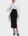 Reiss Leona Velvet Ruched Midi Skirt - 12