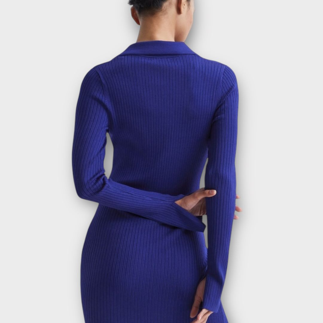 Reiss Ronnie Collared Knitted Bodycon Dress - S