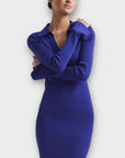 Reiss Ronnie Collared Knitted Bodycon Dress - S