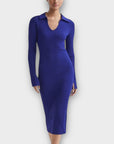 Reiss Ronnie Collared Knitted Bodycon Dress - S