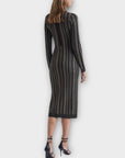 Reiss Skylar Metallic Chain Knit Dress - 14/16 (L)