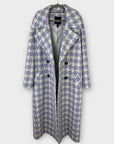 River Island Houndstooth Check Long Coat - 14/16