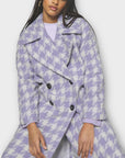 River Island Houndstooth Check Long Coat - 14/16