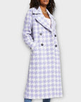 River Island Houndstooth Check Long Coat - 14/16
