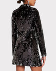 River Island Longline Velvet Sequin Blazer Dress - 12