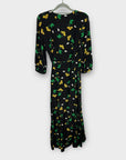 Rixo Floral Silk Wrap Dress - S