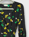 Rixo Floral Silk Wrap Dress - S