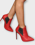 Saint Laurent Stiletto Leather Ankle Boots - 5/38