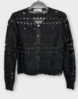 Sandro Button Up Lace Top - 8