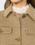 Sandro Wool Overshirt Houndstooth Coat - 12/14