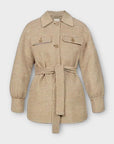 Sandro Wool Overshirt Houndstooth Coat - 12/14