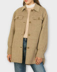 Sandro Wool Overshirt Houndstooth Coat - 12/14