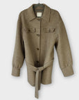 Sandro Wool Overshirt Houndstooth Coat - 12/14