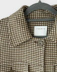 Sandro Wool Overshirt Houndstooth Coat - 12/14