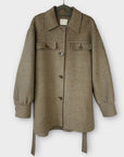Sandro Wool Overshirt Houndstooth Coat - 12/14