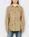 Sandro Wool Overshirt Houndstooth Coat - 12/14