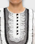 Self-Portrait Lace Bib Cotton Top - 12