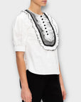 Self-Portrait Lace Bib Cotton Top - 12