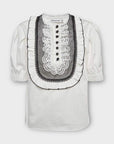Self-Portrait Lace Bib Cotton Top - 12