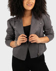 Senss Faux Suede Biker Jacket - 8/10