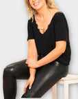 Sinead Keary Marykate Lace Back Detail V Neck T-Shirt - 8