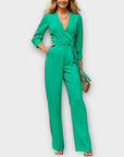 Sosandar Tailored Wrap Front Tie Waist Jumpsuit - 14 (Short)