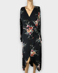 Stella Morgan Floral Split Hem Midi Wrap Dress - 8
