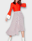 Studio By Preen Stripe Asymmetric Midi Skirt - 10