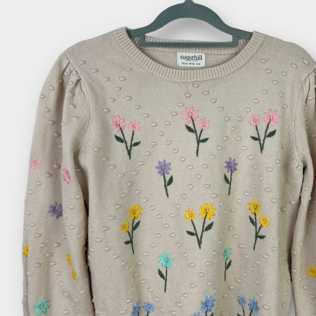 Sugarhill Brighton Floral Embroidered Jumper - 10