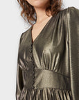 Suncoo Ceylan Metallic Midi Dress - 12/14 (L)