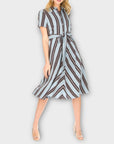 Tara Jarmon Romee Stripe Midi Dress - 12