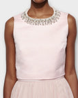 Ted Baker Emmilye Embellished-Neck Crop Top - 8