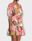 Ted Baker Floral Linen Blend Mini Dress - 10