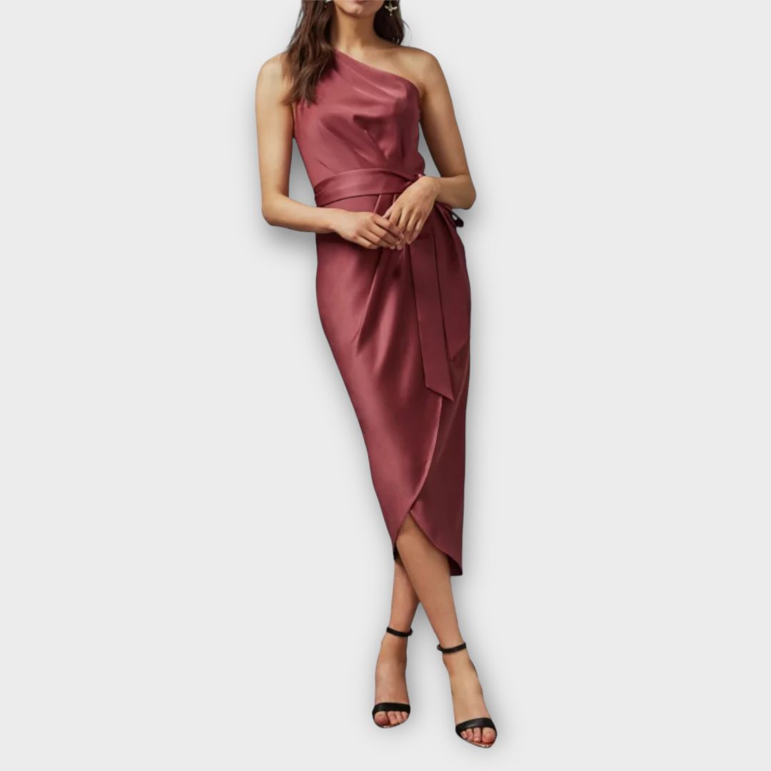 Ted Baker Gabie One Shoulder Drape Midi Dress 16 2nd Ave Trading