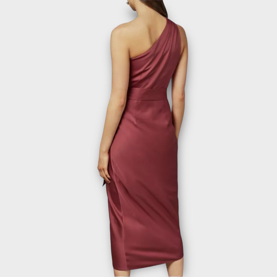 Ted Baker Gabie One Shoulder Drape Midi Dress 16
