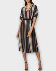 Ted Baker Safiiya Short Sleeve Stripe Midi Dress - 14