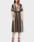 Ted Baker Safiiya Short Sleeve Stripe Midi Dress - 14