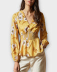 Ted Baker Saniyah Cabana Smocked Waist Floral Blouse - 10
