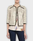 Ted Baker Yomoi Zip Up Crop Tweed Jacket - 10
